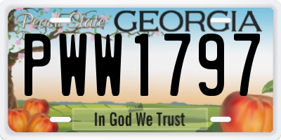 GA license plate PWW1797