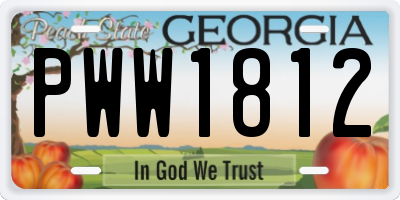 GA license plate PWW1812