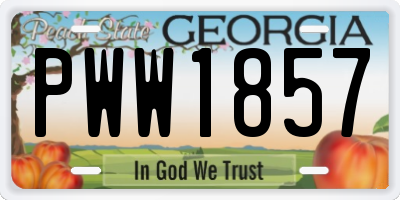 GA license plate PWW1857