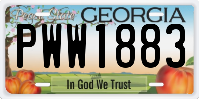 GA license plate PWW1883