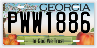 GA license plate PWW1886