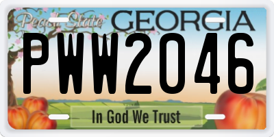GA license plate PWW2046