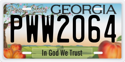 GA license plate PWW2064