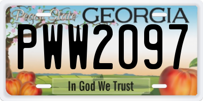 GA license plate PWW2097