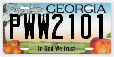 GA license plate PWW2101