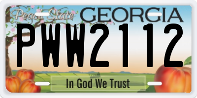 GA license plate PWW2112