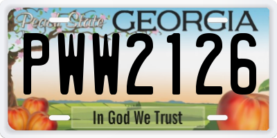 GA license plate PWW2126