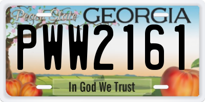 GA license plate PWW2161