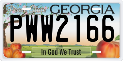 GA license plate PWW2166