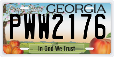 GA license plate PWW2176