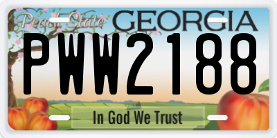 GA license plate PWW2188