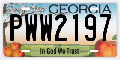GA license plate PWW2197
