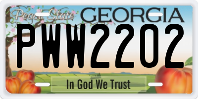 GA license plate PWW2202