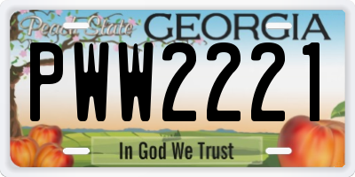 GA license plate PWW2221