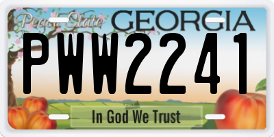 GA license plate PWW2241
