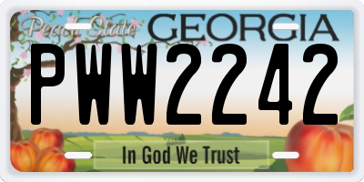 GA license plate PWW2242