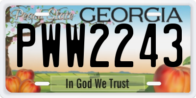 GA license plate PWW2243