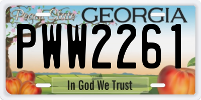 GA license plate PWW2261