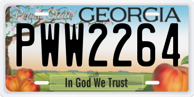 GA license plate PWW2264