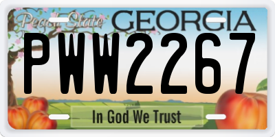 GA license plate PWW2267