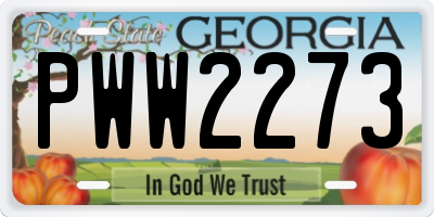 GA license plate PWW2273