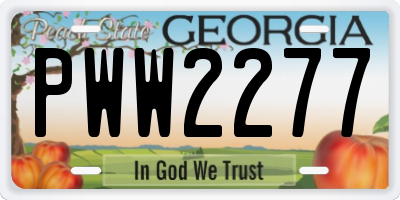 GA license plate PWW2277