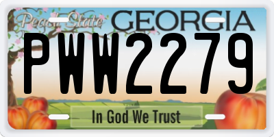 GA license plate PWW2279