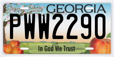 GA license plate PWW2290