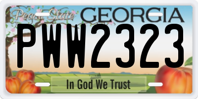 GA license plate PWW2323