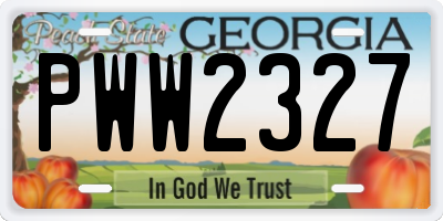 GA license plate PWW2327