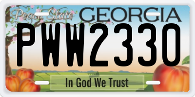 GA license plate PWW2330