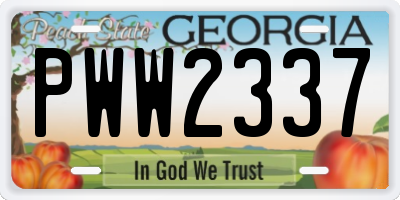 GA license plate PWW2337