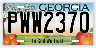 GA license plate PWW2370