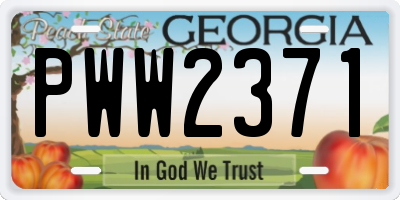 GA license plate PWW2371