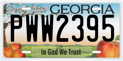 GA license plate PWW2395