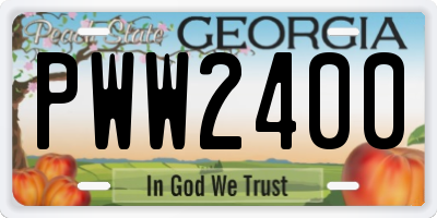 GA license plate PWW2400