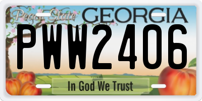 GA license plate PWW2406