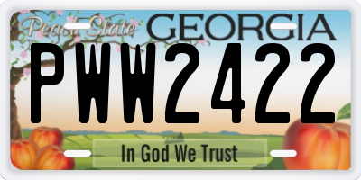 GA license plate PWW2422