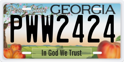 GA license plate PWW2424