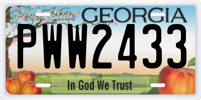 GA license plate PWW2433
