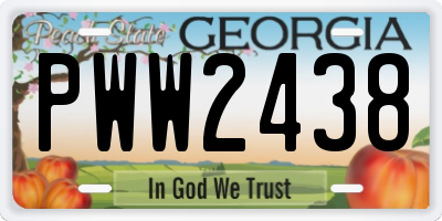 GA license plate PWW2438