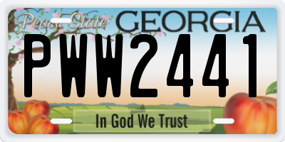 GA license plate PWW2441
