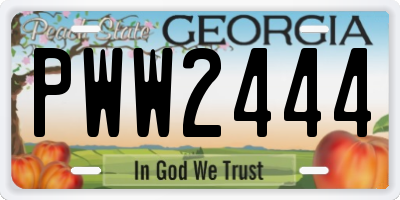 GA license plate PWW2444