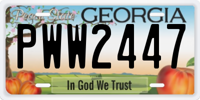 GA license plate PWW2447