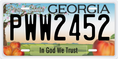 GA license plate PWW2452
