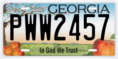 GA license plate PWW2457