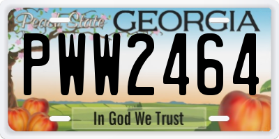 GA license plate PWW2464
