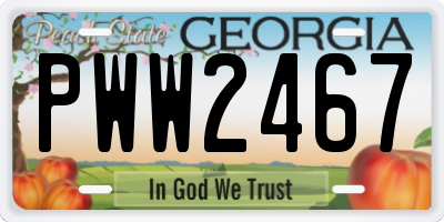 GA license plate PWW2467