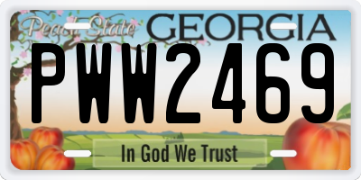 GA license plate PWW2469