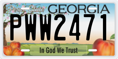 GA license plate PWW2471